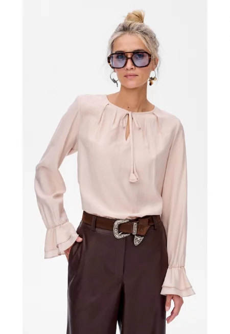 Louise Loose Blouse With Ruffled Cuffs