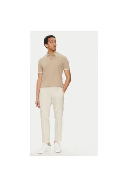 Мъжка поло тениска  10019361 30046012 - Памук - Бежов - Бежов