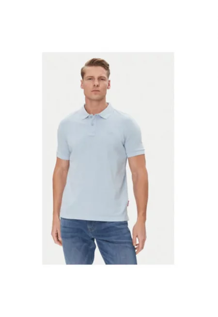 Мъжка поло тениска Joop Jeans - 10019371 30045619 - Органичен памук - Светлосин - Светлосин