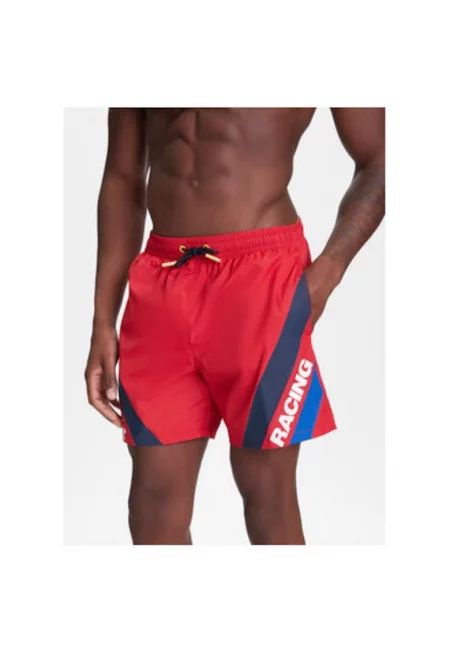 Мъжки бански шорти  RMB10007 - Полиестер - Червен