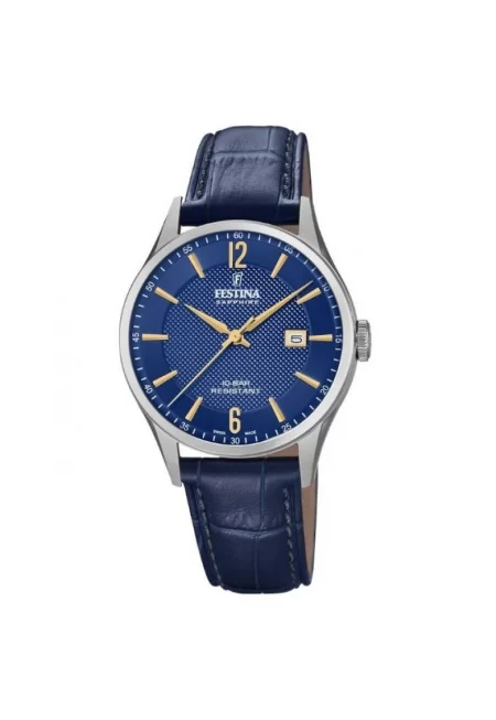 Мъжки часовник  Swiss Made 20007/3 - Stainless steel/Leather - 10 ATM - Navy blue