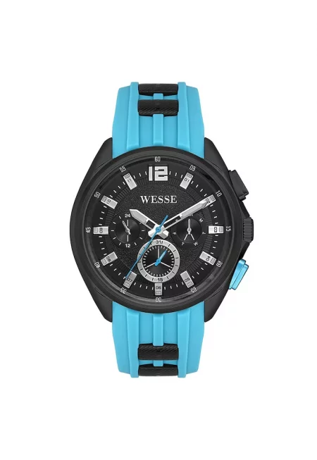 Мъжки часовник -  WWG401906 - 47мм - синя силиконова каишка - черен циферблат