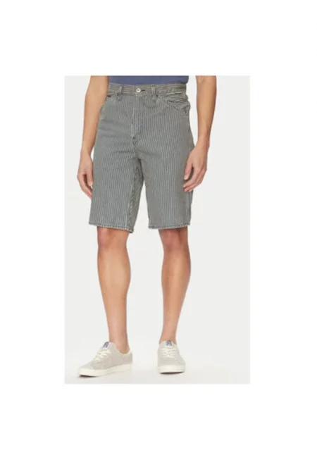 Мъжки дънкови шорти  001K8-0002 - Памук - Бял/Черен - Бял/Черен