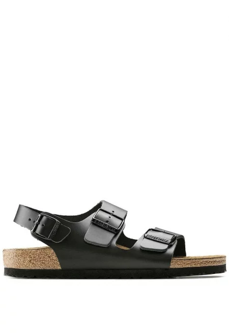 Мъжки сандали -  Milano Bs - Кожени - Черен - Черен