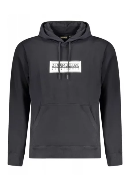 Мъжки суичър - с щампа на лого - Regular fit -  черен