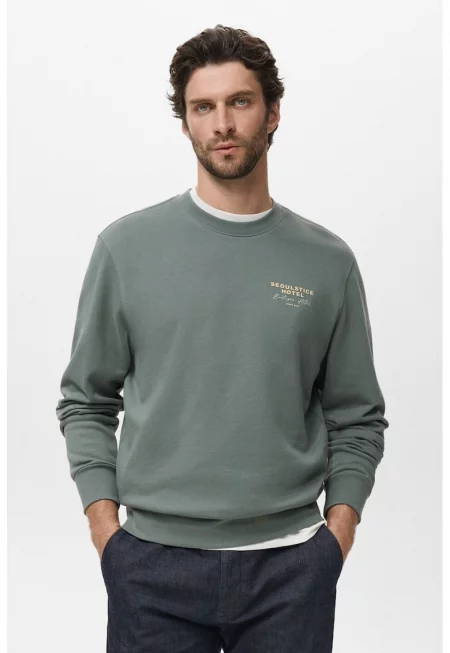 Памучен суитшърт с паднали ръкави