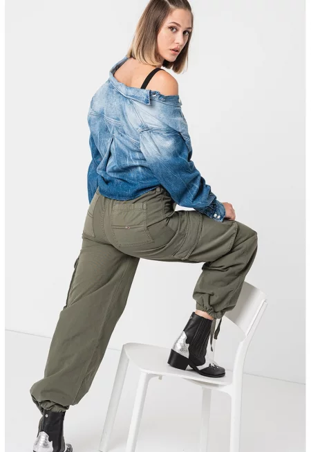 Панталон карго Claire с регулируем подгъв - Зелен