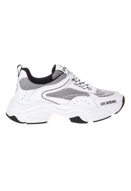 Pantofi sport din textil si piele naturala - Бял