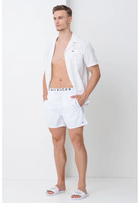 Плувни шорти с лого - Бял