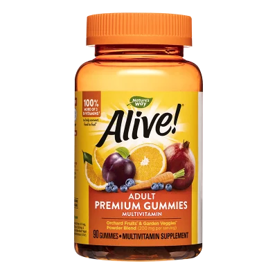 Премиум мултивитамини Алайв - Alive! Adult Premium Gummies Multivitamin, 90 желирани таблетки