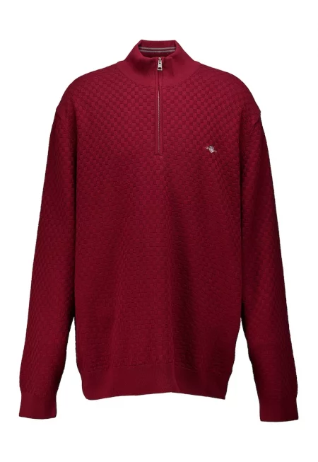 Пуловер с къс цип