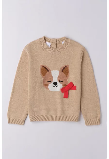 Пуловер с вълна и панделка