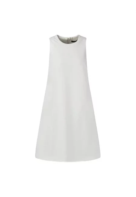 Рокля без ръкави със странични джобове - Бял