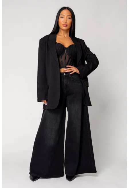 Сако от плат Black 18158