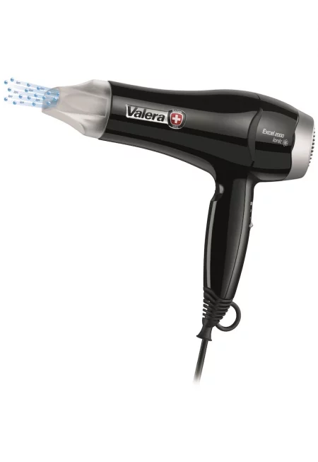 Сешоар  Excel 2000 Ionic - 2000 W - Йонизираща функция - 6 Степени температура/скорост - Cool shot - Мобилен филтър - Концентратор - Черен