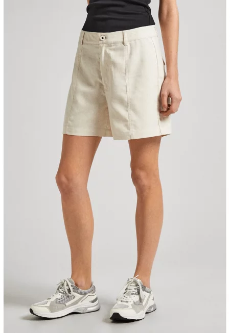 Шорти с лен - Крем