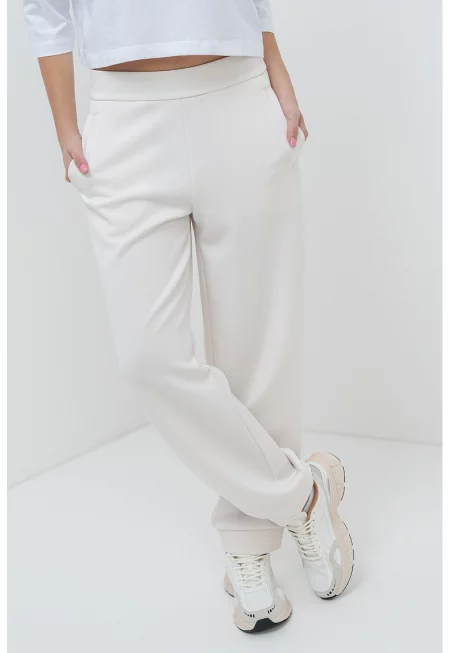 Спортен панталон с джобове - Светло бежово