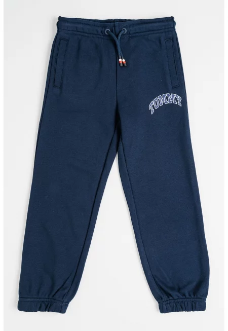 Спортен панталон с лого - Тъмносин