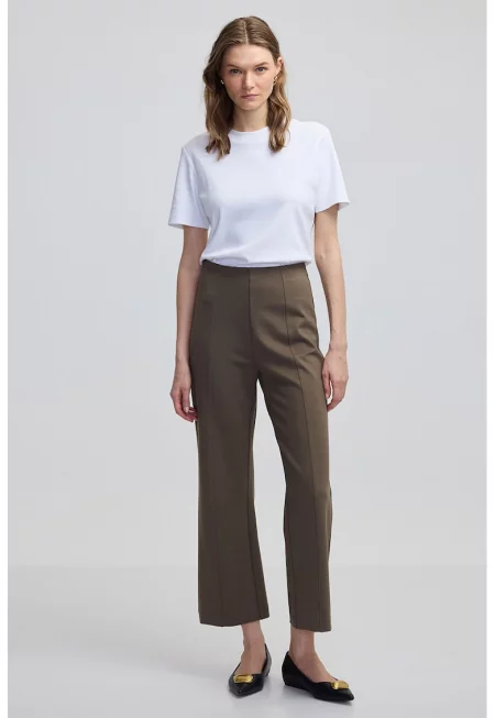 Стандартен панталон капри - Кафяв/Тъмнокафяв