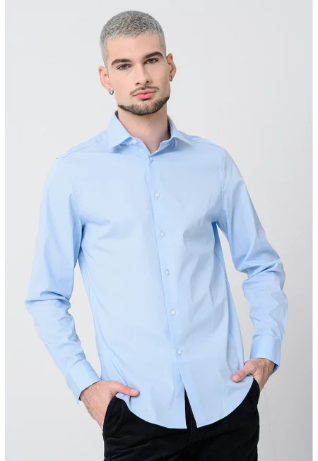 Стандартна риза - Пастелносин