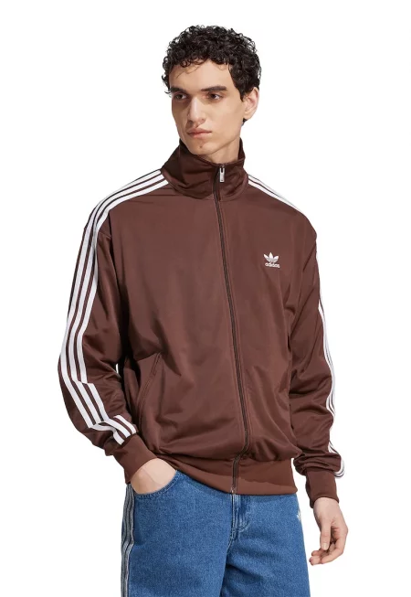 Суитшърт Firebird с цип и висока яка - Кафяв/Бял