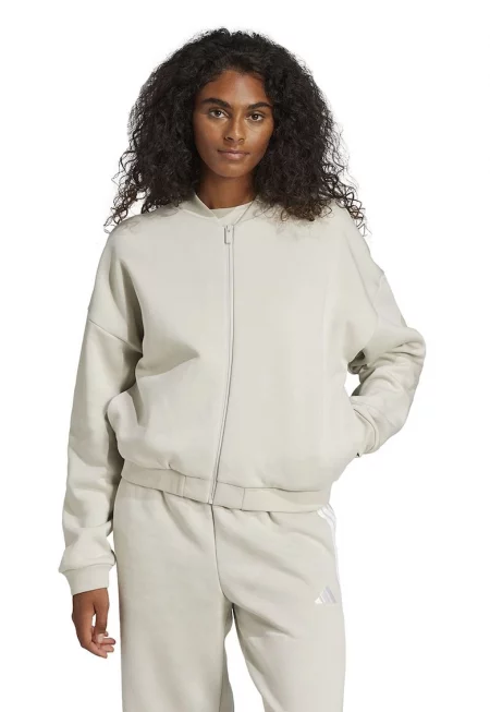 Суитшърт с ниска яка и цип - Слонова кост