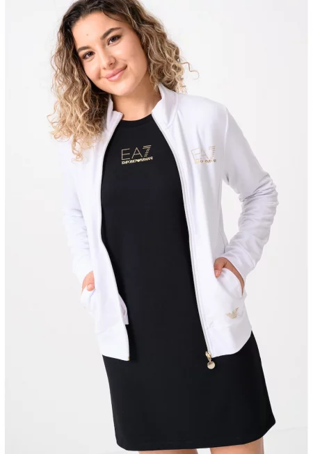 Суитшърт с цип и джобове - Бледо синьо