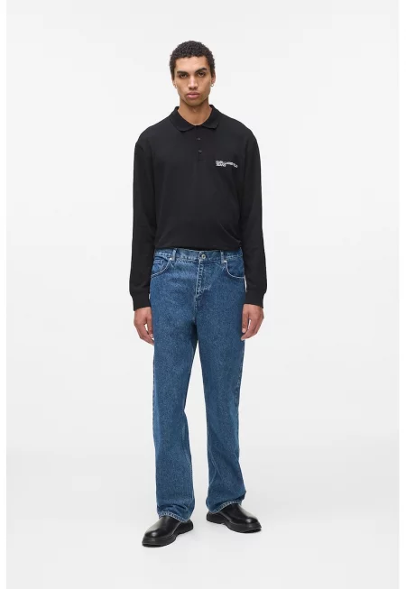 Свободни дънки с джобове - Тъмносин