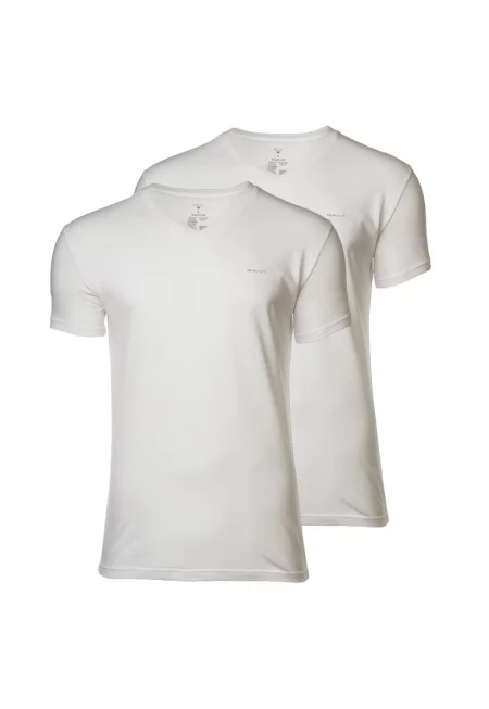 Тениска с шпиц - 2 броя - Бял