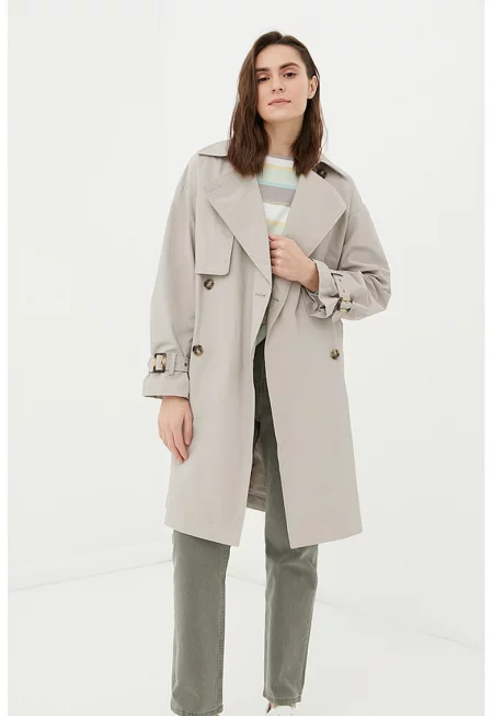 Тренч с памук и колан