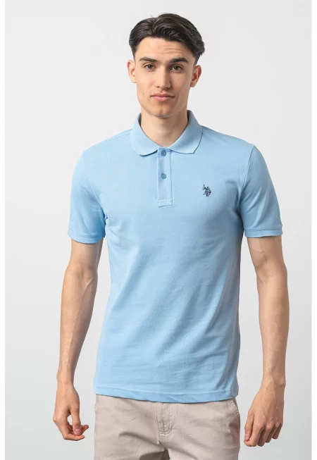 U.S. Polo Assn - Слим памучна тениска с яка