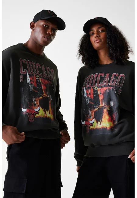 Унисекс десениран суитшърт - Tъмносив