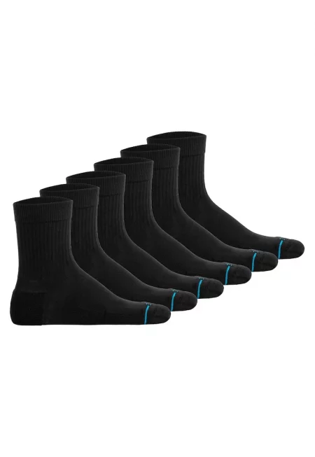 Унисекс къси чорапи - 6 чифта - Черен