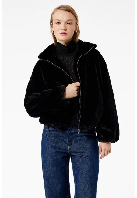 Яке от еко пух със странични джобове