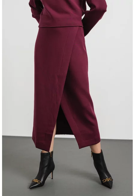 Застъпена миди пола - Тъмновиолетов