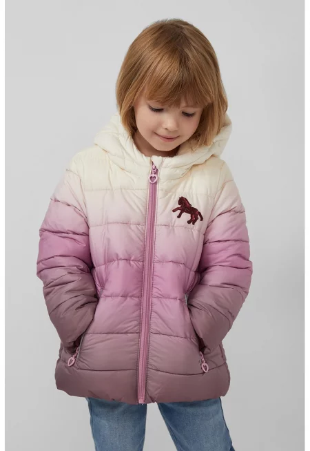 Зимно яке с преливащи се цветове - Слонова кост/Розово/Прашно розово