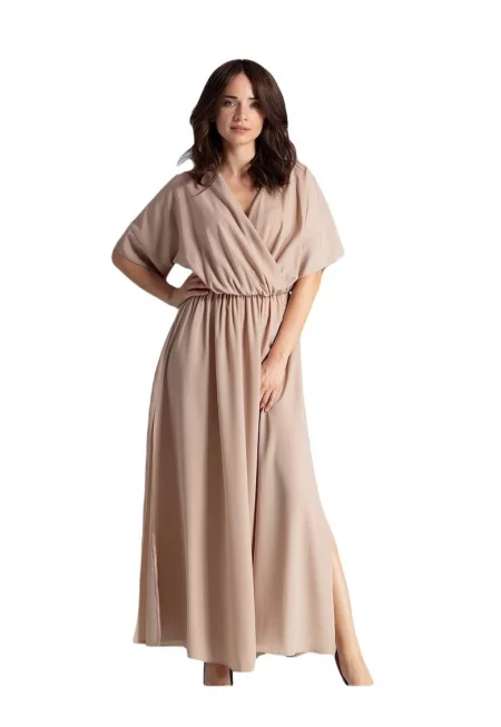 Бежова дамска рокля Leniti David