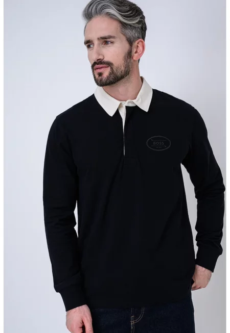 Блуза Percy с контрастна яка - Бял/Ултрамарин синьо