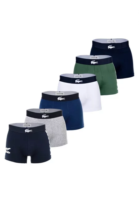 Боксерки с лого - 6 чифта - Зелен/Сив/Тъмносин