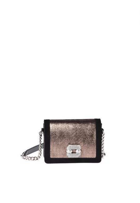 Чанта през рамо с верижка - Бронз