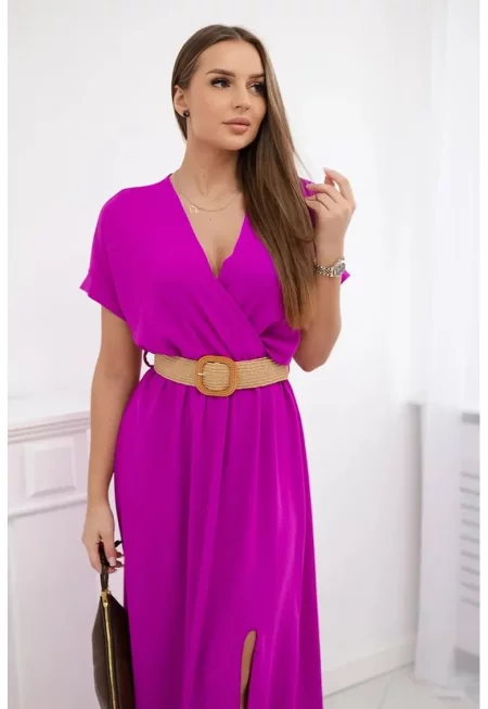 Дълга рокля с колан - един размер