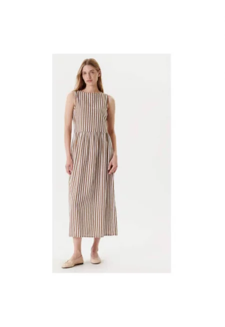 Дамска лятна рокля  48I5DV0BK - Памук/Лен - Бежов - Бежов