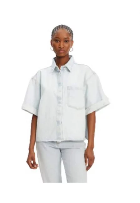 Дамска риза 53-8031-580 -  Тъмно синя - Памучна