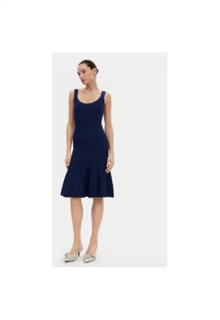 Дамска рокля -  304772306 - Вискоза/Найлон - Син - Син