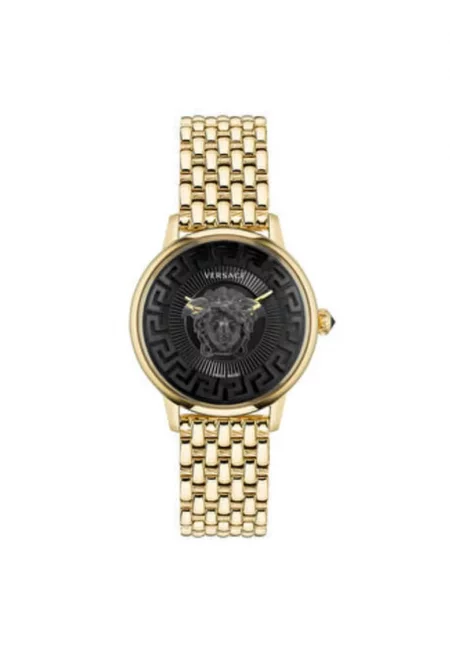 Дамски часовник  модел VE6F00523 - 38 мм - златист - стоманена каишка - черен циферблат - 5 ATM