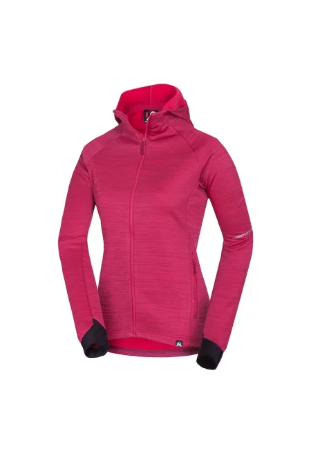 Дамски меланж полар с качулка Buin - Червен