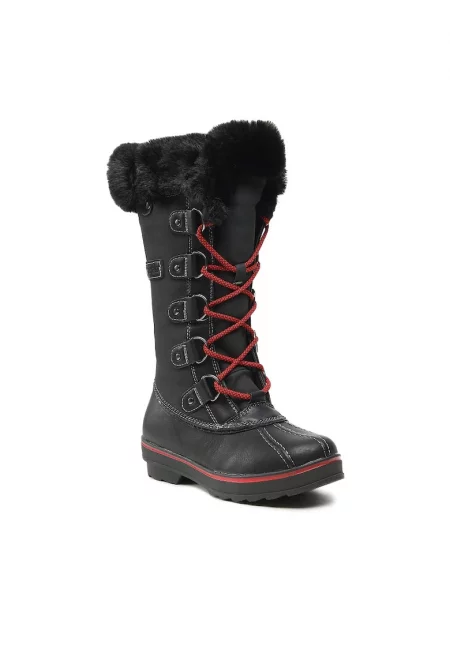 Дамски обувки за сняг -  Еко кожа - Черни