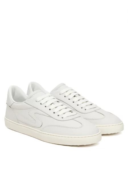 Дамски спортни обувки  бели - естествена кожа