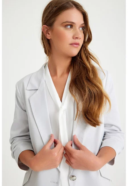 Дамско яке -  Полиестер/Памук/Еластан - Оранжево