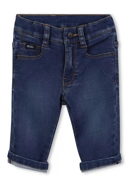 Дънки с контрастни шевове - Тъмносин